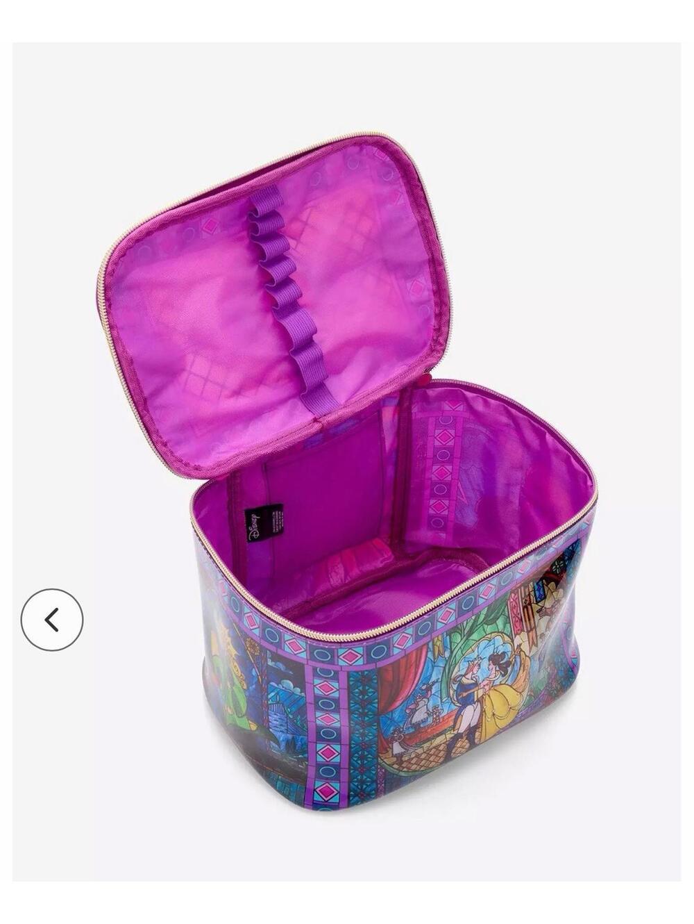 Disney Beauty and the Beast Stained Glass Cosmetic Case NWT - Picture 4 of 5